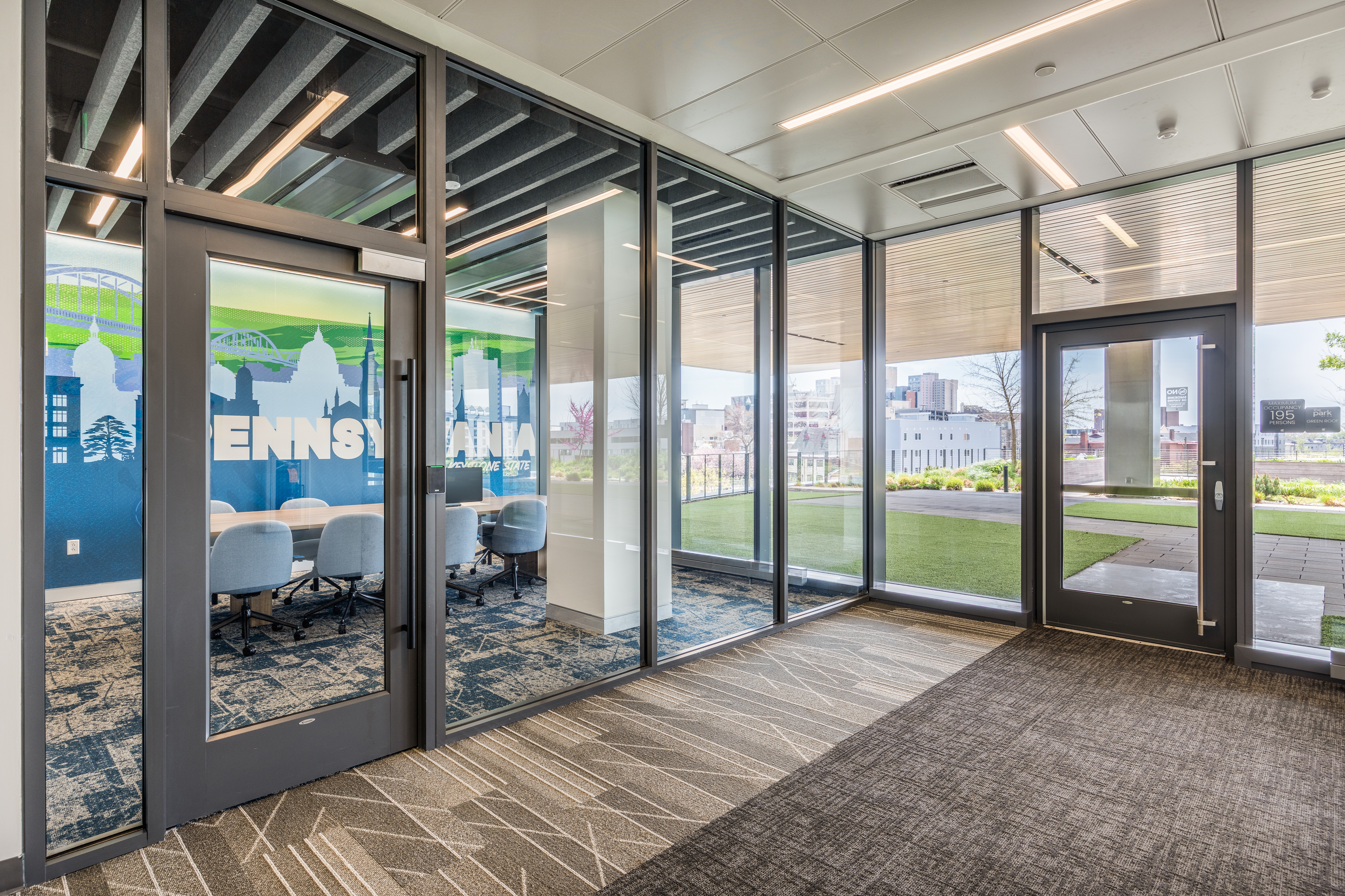 Conference room setup at MEET University City